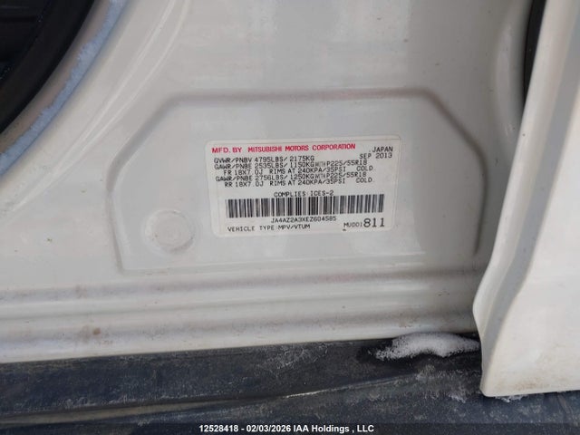 Mitsubishi Outlander Es 2014 JA4AZ2A3XEZ604585 Image 9