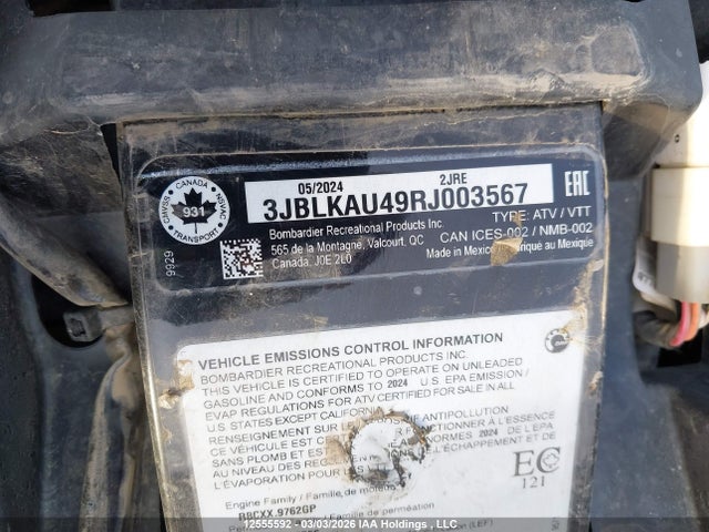 3JBLKAU49RJ003567 Can-Am Outlander Xt 850/xt-p 850/mossy Oak Hunting Edition 850