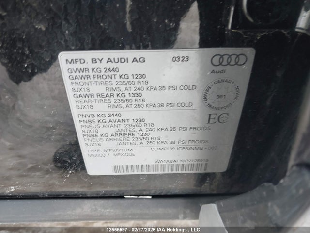 WA1ABAFY8P2125919 Audi Q5 Premium 40