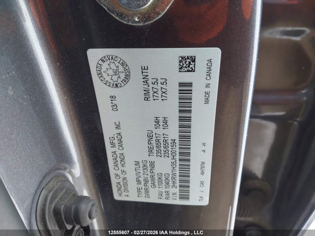 2HKRW1H35JH001594 Honda CR-V LX
