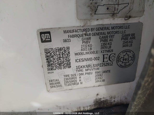 1GKKNRLSXPZ252912 GMC ACADIA SLE