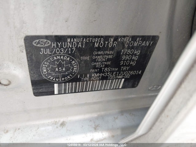 KMHH35LE1JU026014 Hyundai Elantra