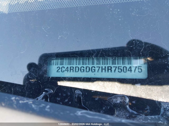 12555653 :رقم المزاد ، 2C4RDGDG7HR750475 vin ، 2017 Dodge Grand Caravan Crew مزاد بيع