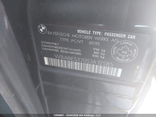 Aukcja sprzedaży 1995 Bmw 318 Is, vin: WBABE5320SJA12585, numer aukcji: 12555661