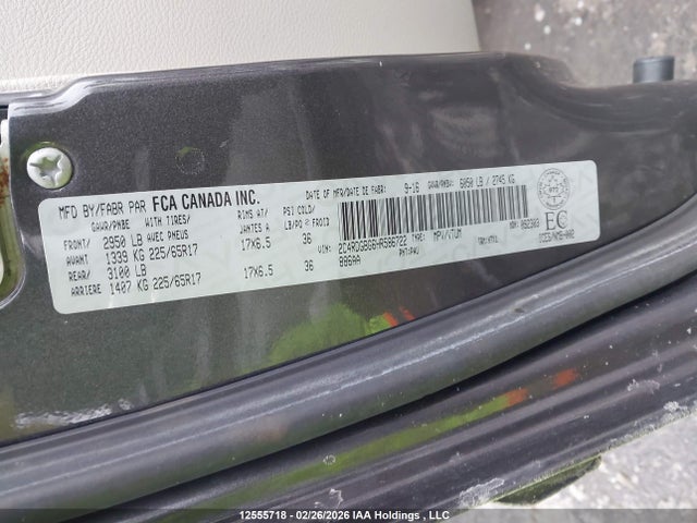 2C4RDGBG6HR586722 Dodge Grand Caravan Cvp/sxt