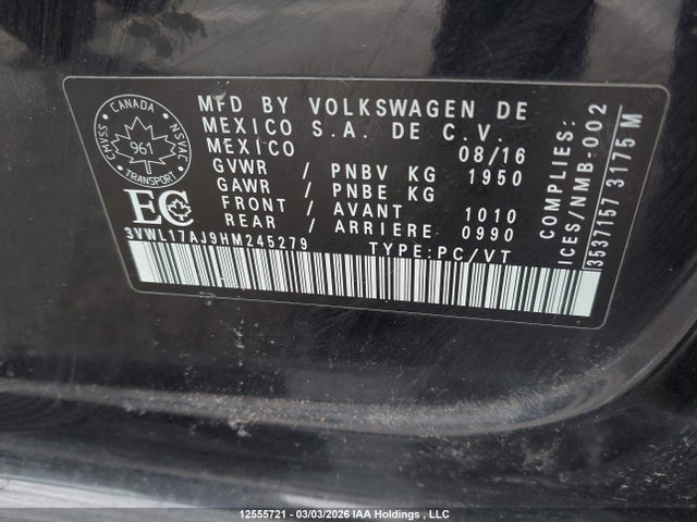 3VWL17AJ9HM245279 Volkswagen Jetta Sel/sel Premium
