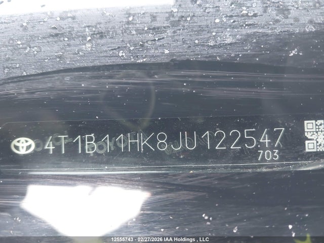 4T1B11HK8JU122547 Toyota CAMRY SE