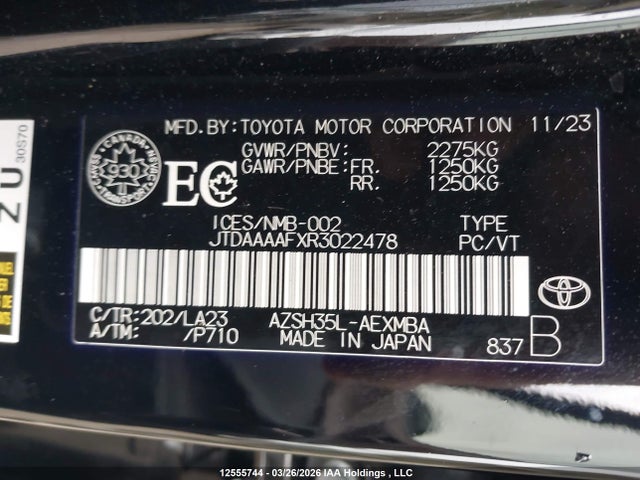 JTDAAAAFXR3022478 Toyota Crown Limited