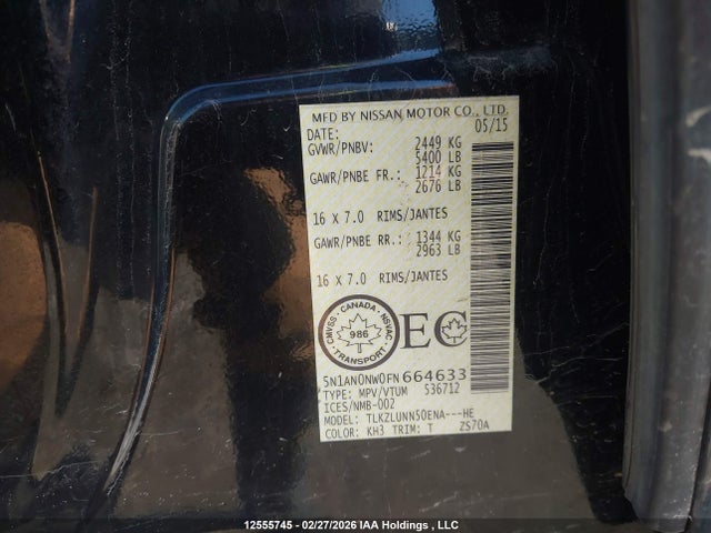 5N1AN0NW0FN664633 Nissan Xterra Pro-4x/s