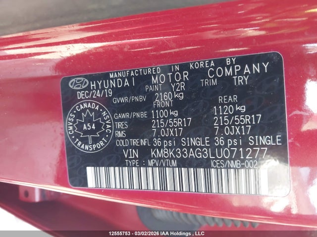 KM8K33AG3LU071277 Hyundai Kona Electric Ultimate