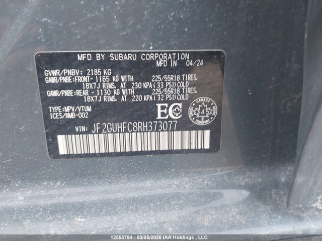 JF2GUHFC8RH373077 Subaru Crosstrek Onyx