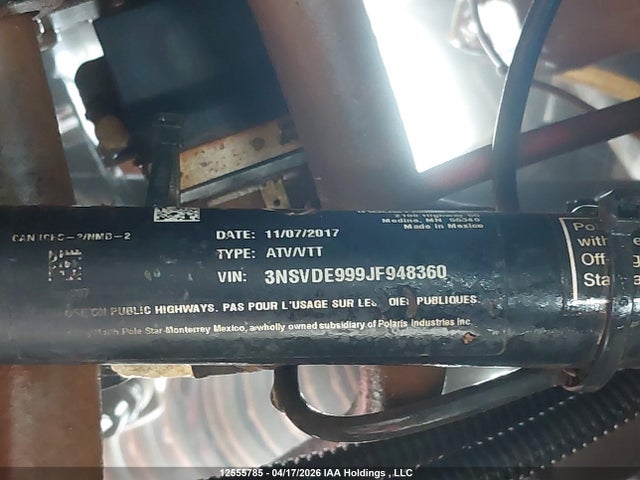 3NSVDE999JF948360 Polaris Rzr Xp 1000 Eps
