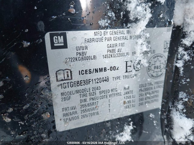 1GTG6BE38F1120448 GMC CANYON SLE