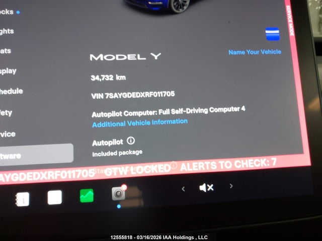 Aukcja sprzedaży 2024 Tesla Model Y, vin: 7SAYGDEDXRF011705, numer aukcji: 12555818