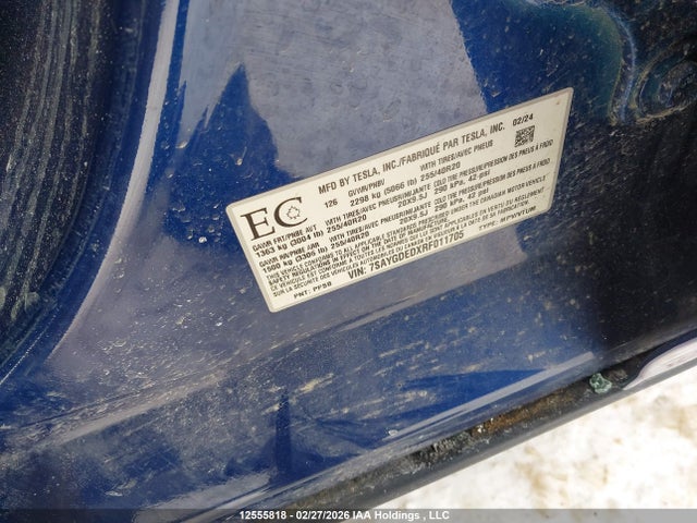 Aukcja sprzedaży 2024 Tesla Model Y, vin: 7SAYGDEDXRF011705, numer aukcji: 12555818