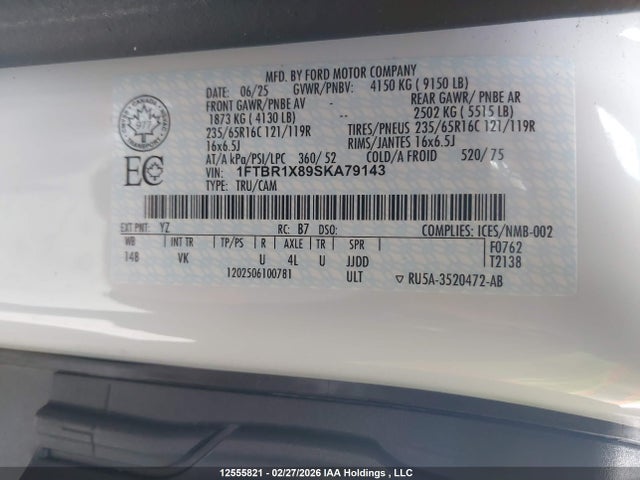 1FTBR1X89SKA79143 Ford Transit T-250