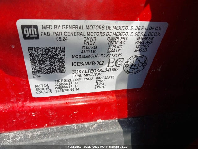 3GKALTEGXRL341087 GMC Terrain Sle