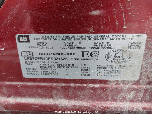 Aukcja sprzedaży 2023 Buick Envision Essence Awd, vin: LRBFZPR40PD021625, numer aukcji: 12555872