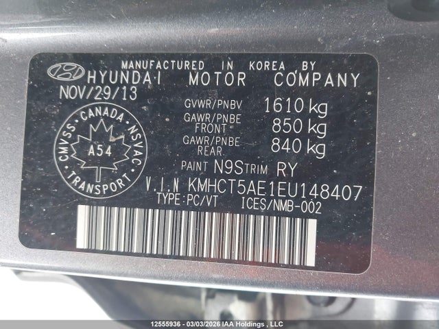 Aukcja sprzedaży 2014 Hyundai Accent, vin: KMHCT5AE1EU148407, numer aukcji: 12555936