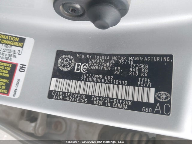 Toyota COROLLA SE 2018 2T1BURHE6JC110110 Image 9