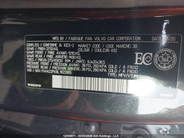 YV4A22PK8L1622665 Volvo XC90 T6