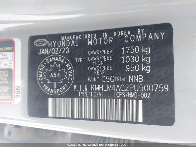 Продаж на аукціоні авто 2023 Hyundai Elantra Sel, vin: KMHLM4AG2PU500759, номер лоту: 12556016