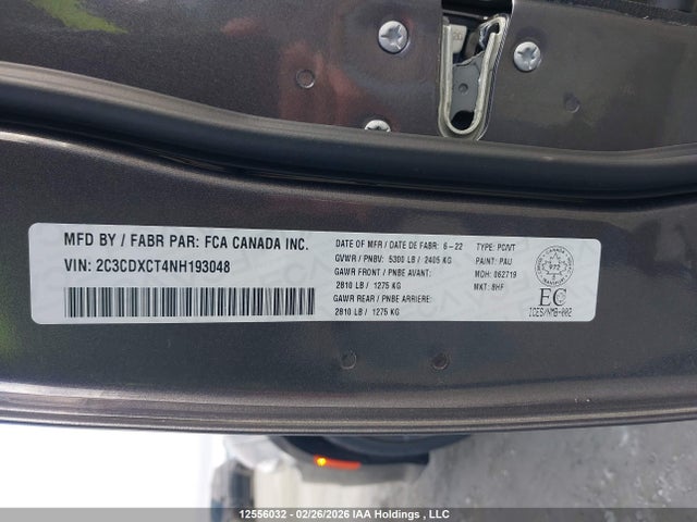 Продаж на аукціоні авто 2022 Dodge Charger R/t, vin: 2C3CDXCT4NH193048, номер лоту: 12556032