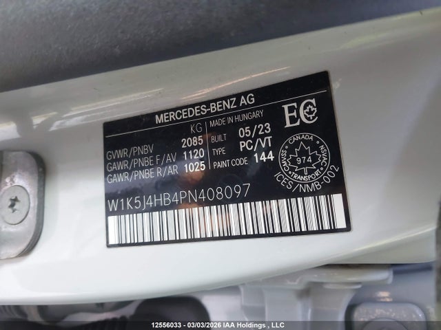 12556033 :رقم المزاد ، W1K5J4HB4PN408097 vin ، 2023 Mercedes-benz Cla 250 4matic مزاد بيع