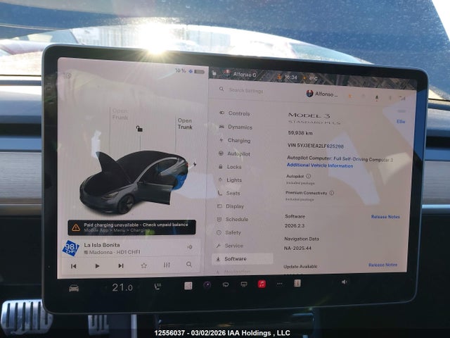 5YJ3E1EA2LF625298 Tesla MODEL 3