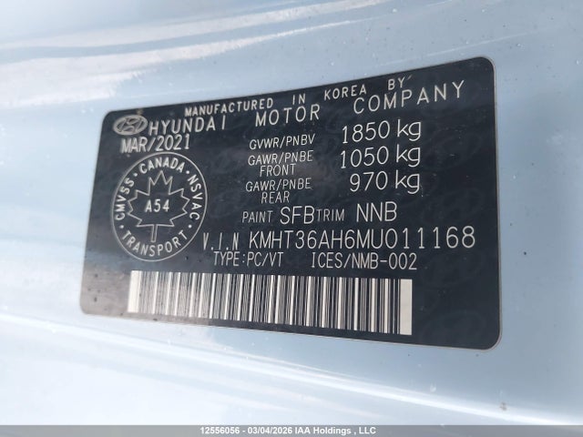 KMHT36AH6MU011168 Hyundai Veloster N Manual