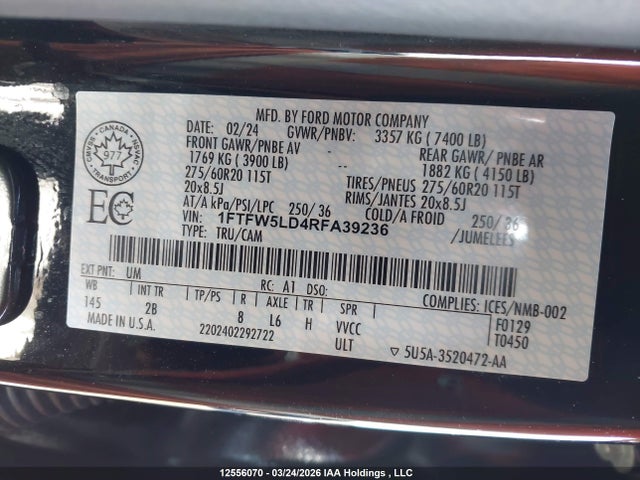 1FTFW5LD4RFA39236 Ford F-150