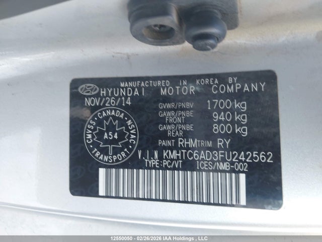 Hyundai Veloster Tech 2015 KMHTC6AD3FU242562 Image 19