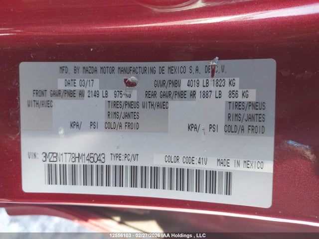 3MZBN1T78HM145043 Mazda Mazda3 Se