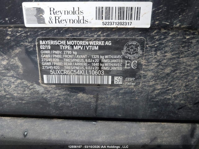 5UXCR6C54KLL10603 BMW X5 Xdrive40i