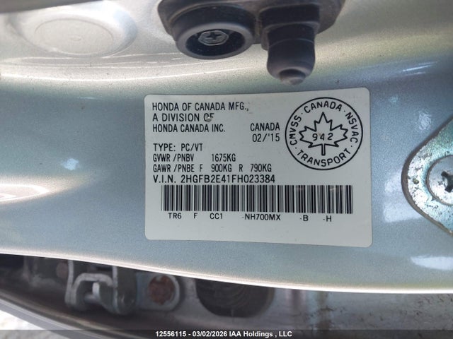 Aukcja sprzedaży 2015 Honda Civic, vin: 2HGFB2E41FH023384, numer aukcji: 12556115