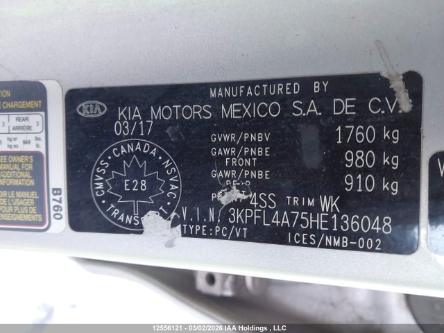 3KPFL4A75HE136048 KIA Forte Ex/ex Luxury/ex+/lx/lx+