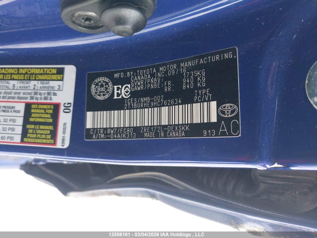 Продажа на аукционе авто 2017 Toyota Corolla Se, vin: 2T1BURHE9HC762634, номер лота: 12556161