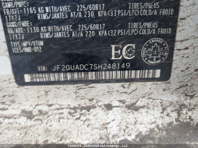 Aukcja sprzedaży 2025 Subaru Crosstrek Touring, vin: JF2GUADC7SH248149, numer aukcji: 12556175