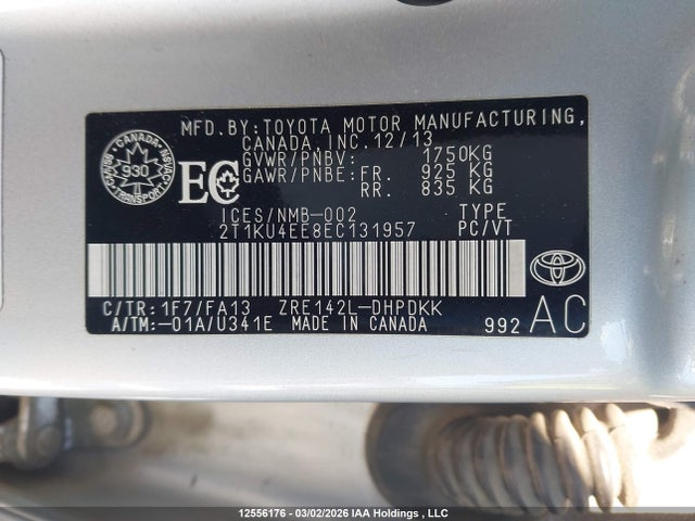 2T1KU4EE8EC131957 Toyota Matrix