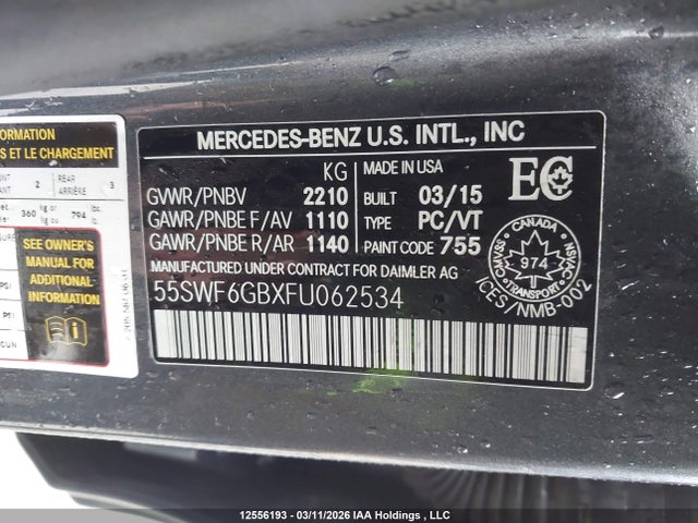 55SWF6GBXFU062534 Mercedes-Benz C 43