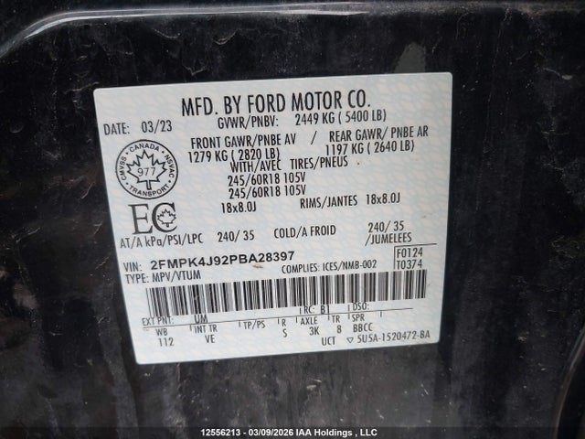 Aukcja sprzedaży 2023 Ford Edge Sel, vin: 2FMPK4J92PBA28397, numer aukcji: 12556213