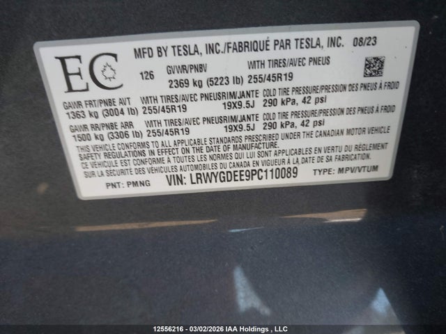 Tesla Model Y Long Range 2023 LRWYGDEE9PC110089 Image 19