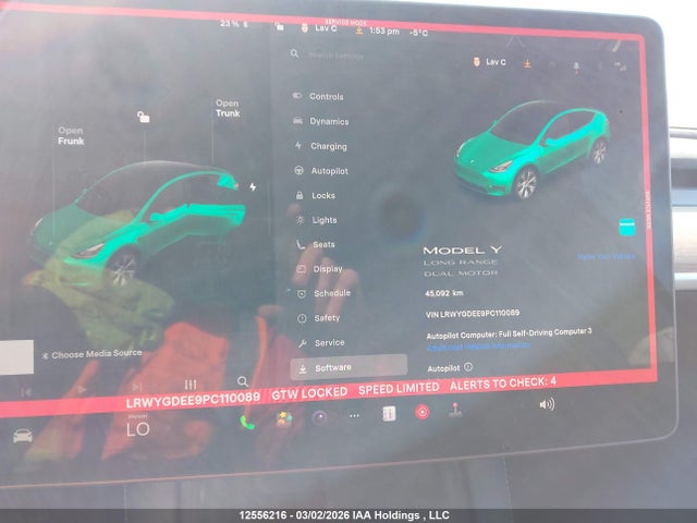 Aukcja sprzedaży 2023 Tesla Model Y Long Range, vin: LRWYGDEE9PC110089, numer aukcji: 12556216