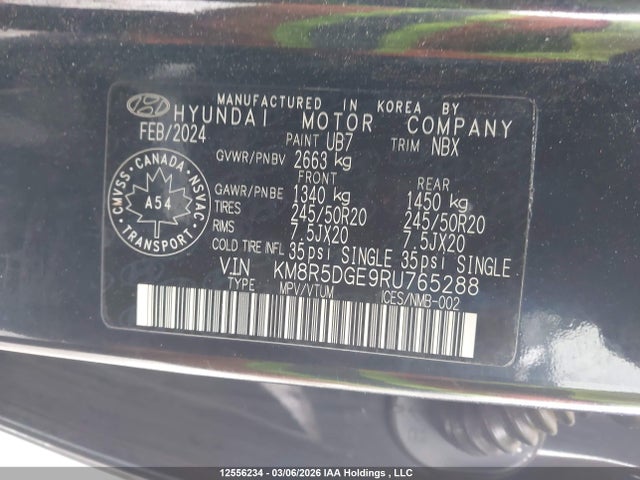 KM8R5DGE9RU765288 Hyundai Palisade Ultimate Calligraphy