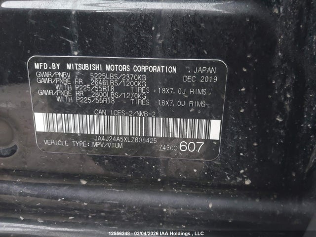 JA4J24A5XLZ608425 Mitsubishi Outlander Sel/gt/fe