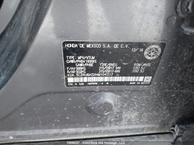 3CZRU6H3XHM104317 Honda HR-V LX