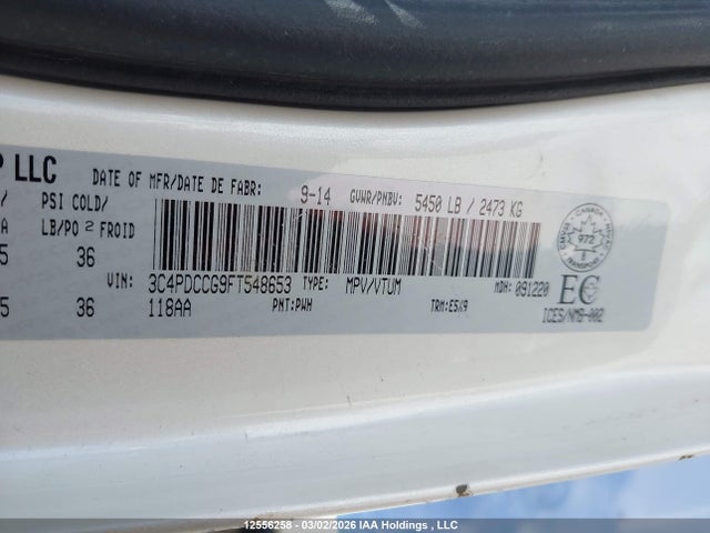 Продаж на аукціоні авто 2015 Dodge Journey Sxt/limited, vin: 3C4PDCCG9FT548653, номер лоту: 12556258