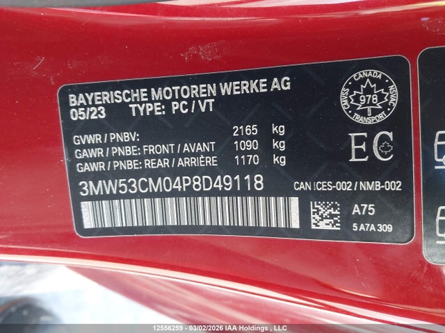 Aukcja sprzedaży 2023 Bmw M240i Xdrive, vin: 3MW53CM04P8D49118, numer aukcji: 12556259