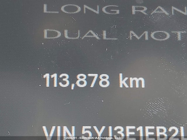 12556281 :رقم المزاد ، 5YJ3E1EB2LF800772 vin ، 2020 Tesla Model 3 Long Range مزاد بيع