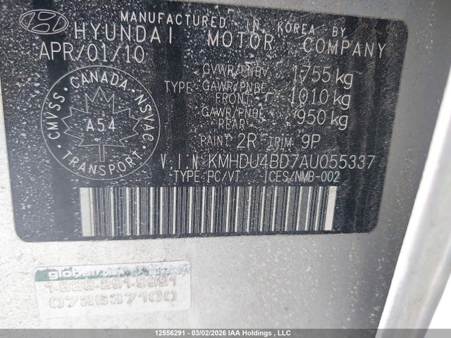 12556291 :رقم المزاد ، KMHDU4BD7AU055337 vin ، 2010 Hyundai Elantra Blue/gls/se مزاد بيع
